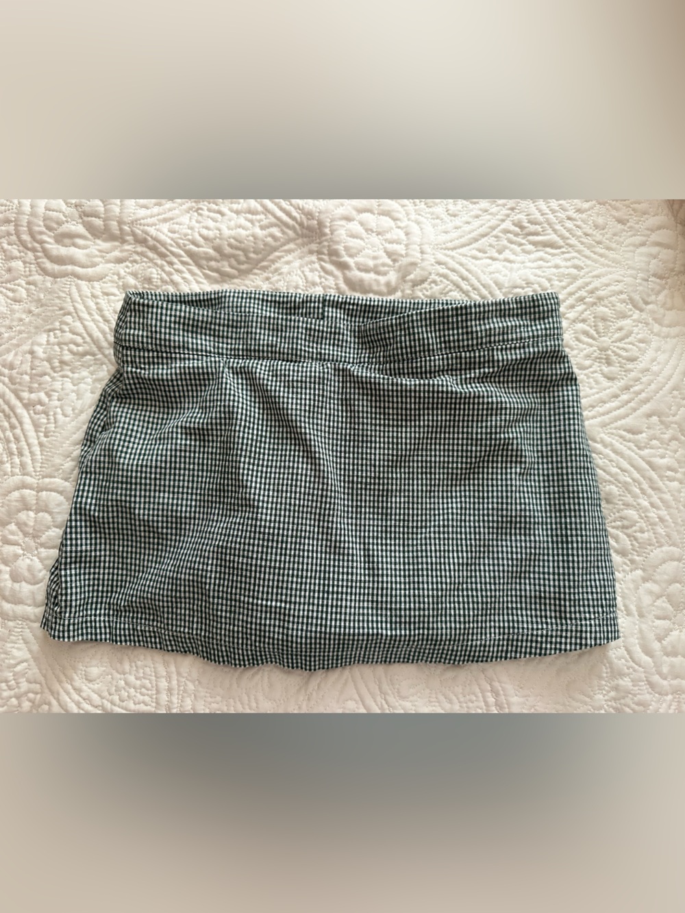 Free People Green and White Gingham Skirt